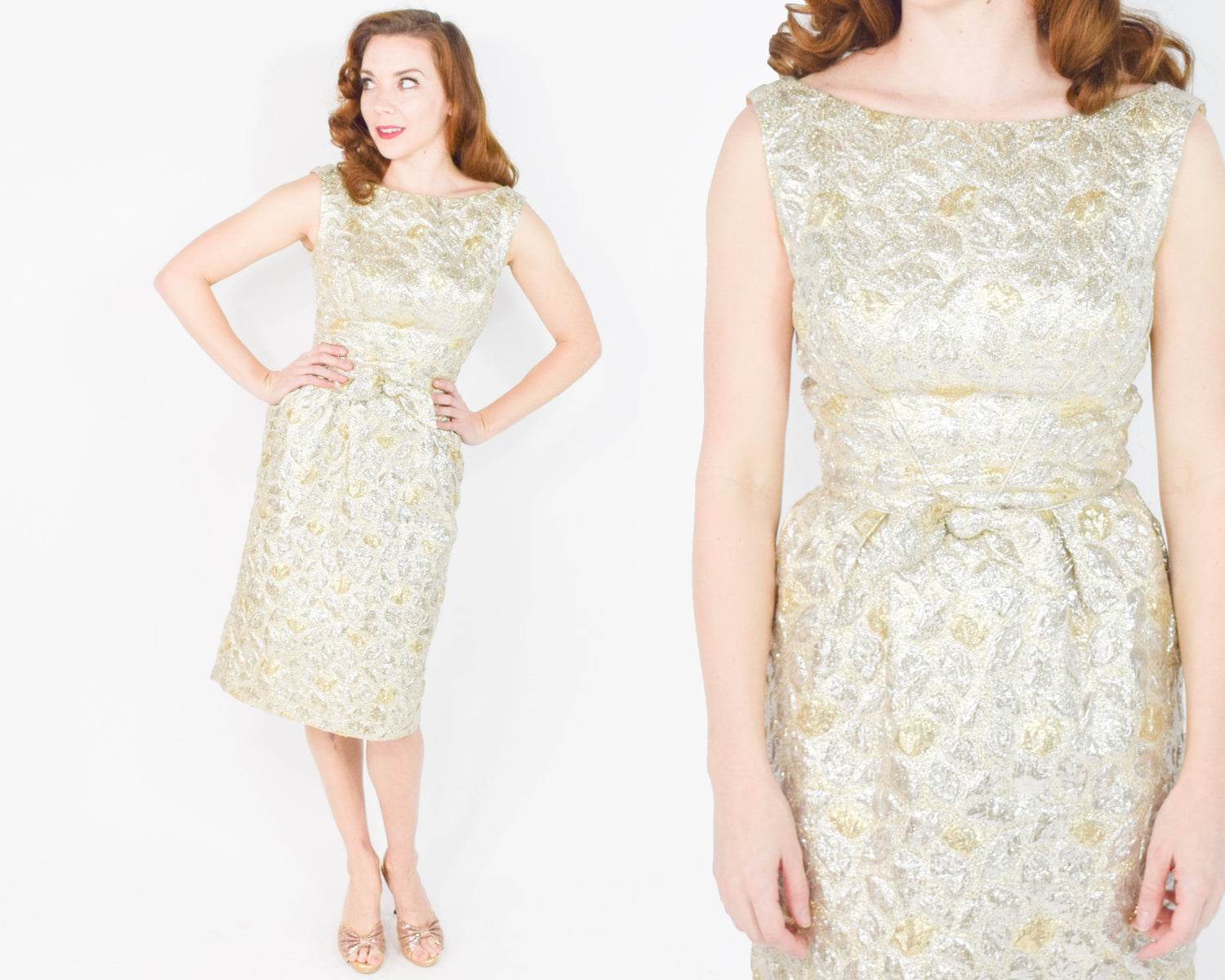 1960s Metallic Party Dress
