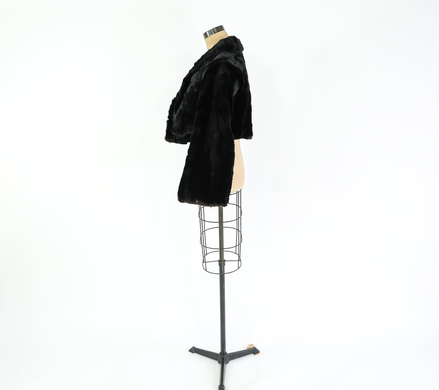 1940s Shirred Beaver Fur Coat, Medium