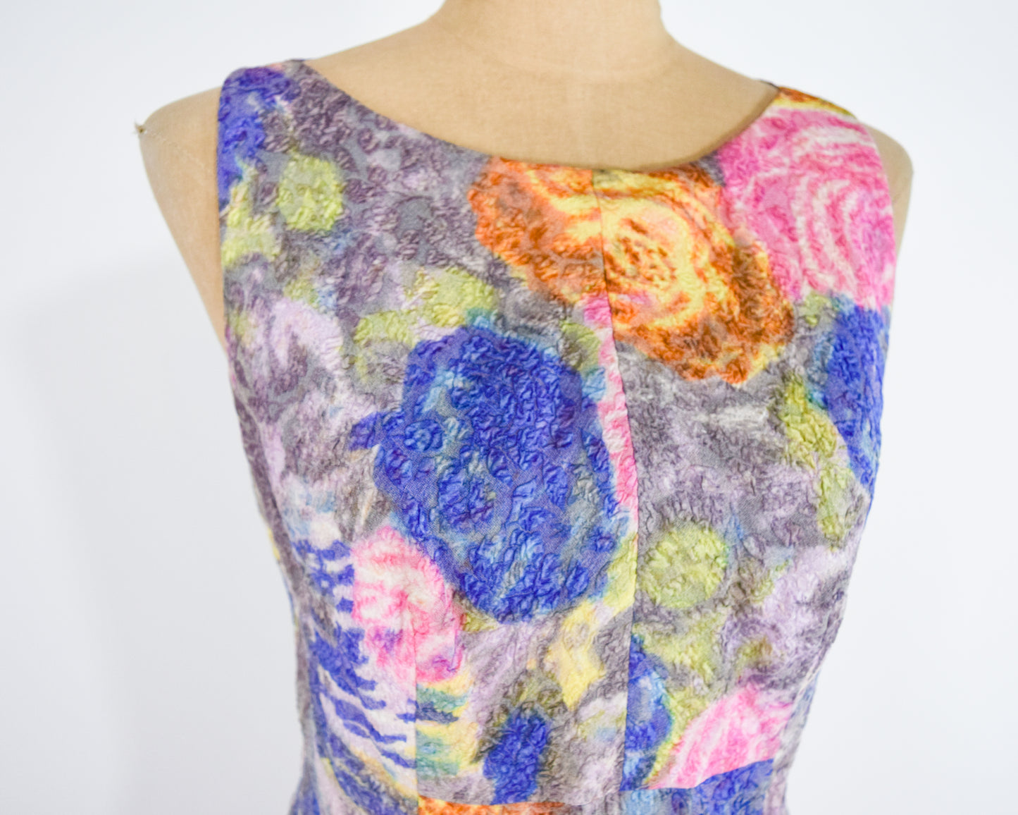 1960s Colorful Backless Evening Dress, Small