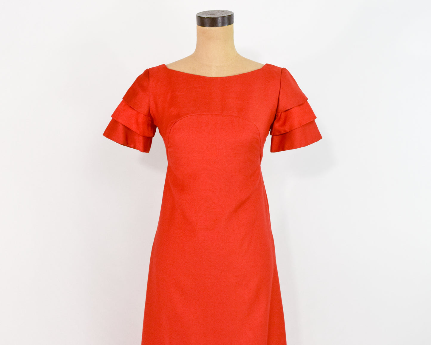 1960s Emma Domb Orange Evening Dress Small