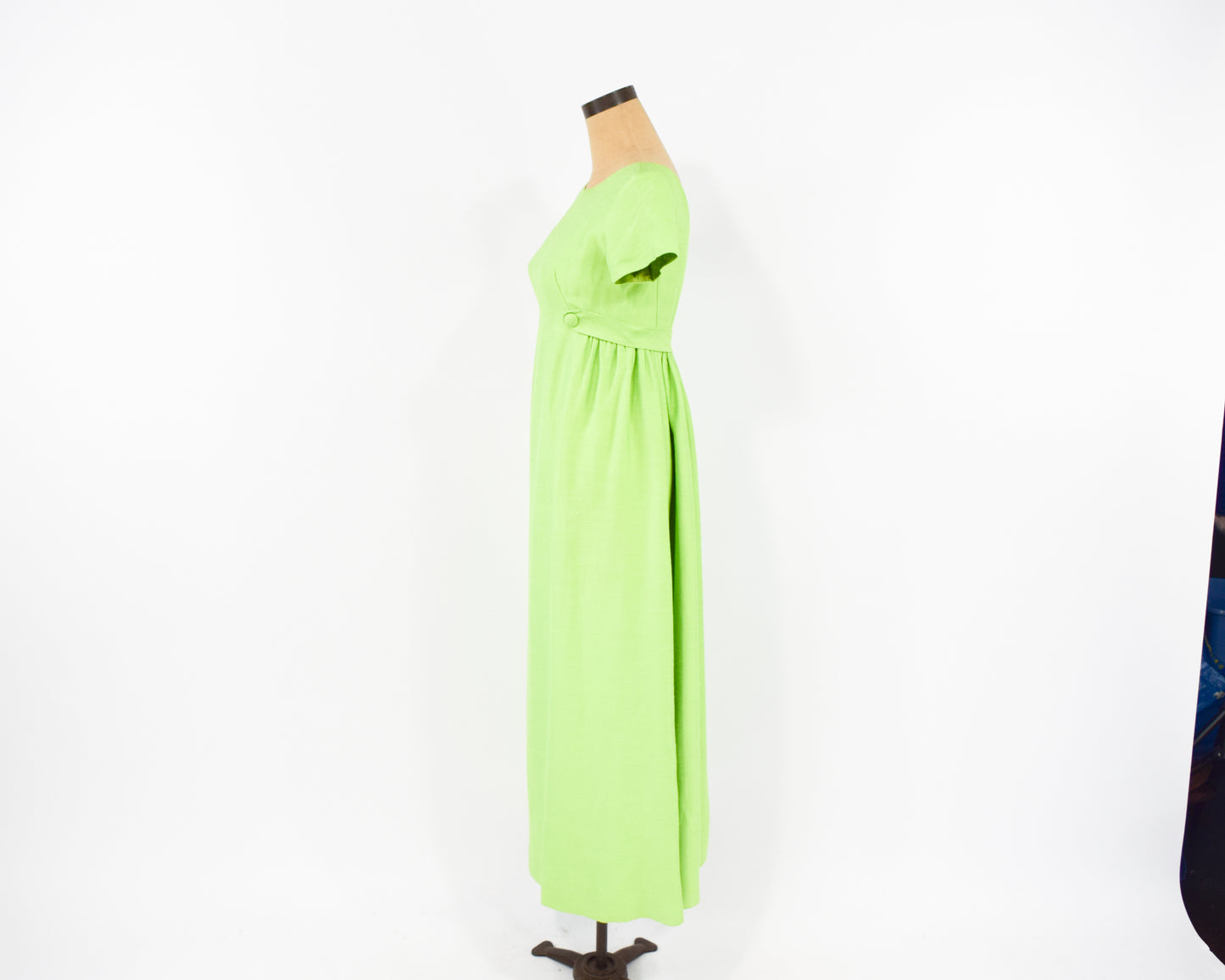 1960s Lime Green Silk Dress Small