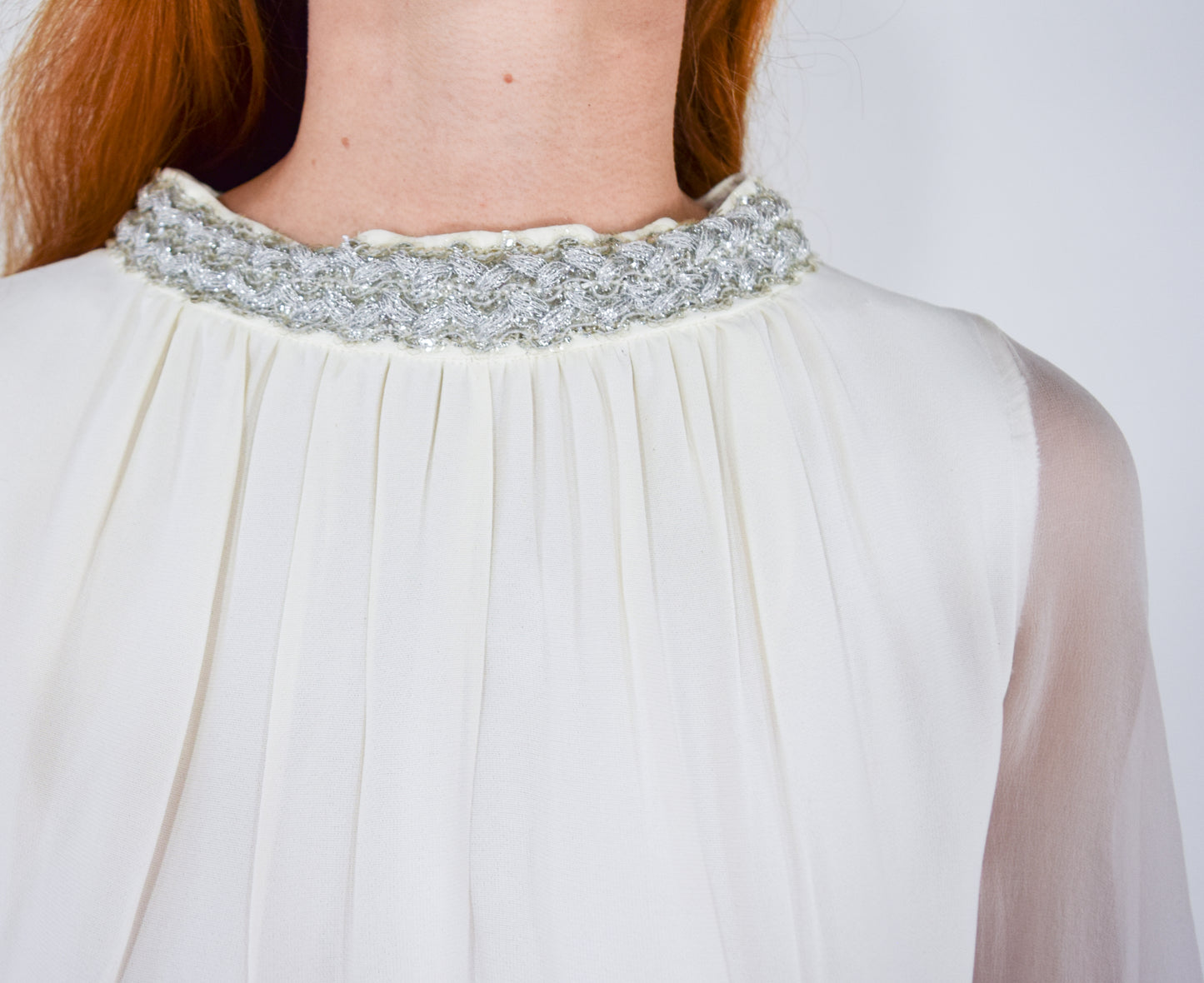 1960s Short White Wedding Dress, Medium