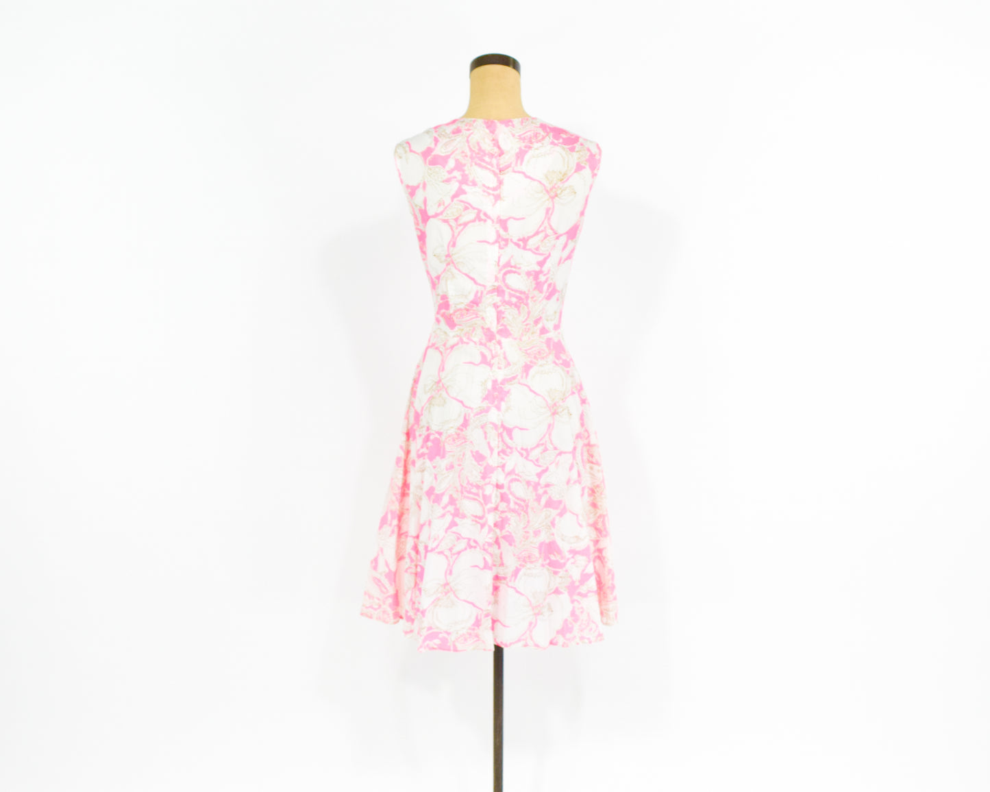 1960s Pink Print Dress Medium