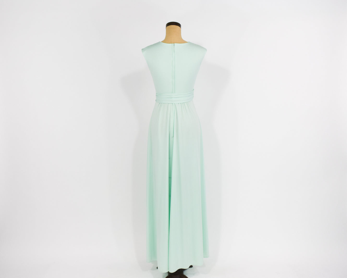 1970s Mint Green Sleeveless Maci Dress XS