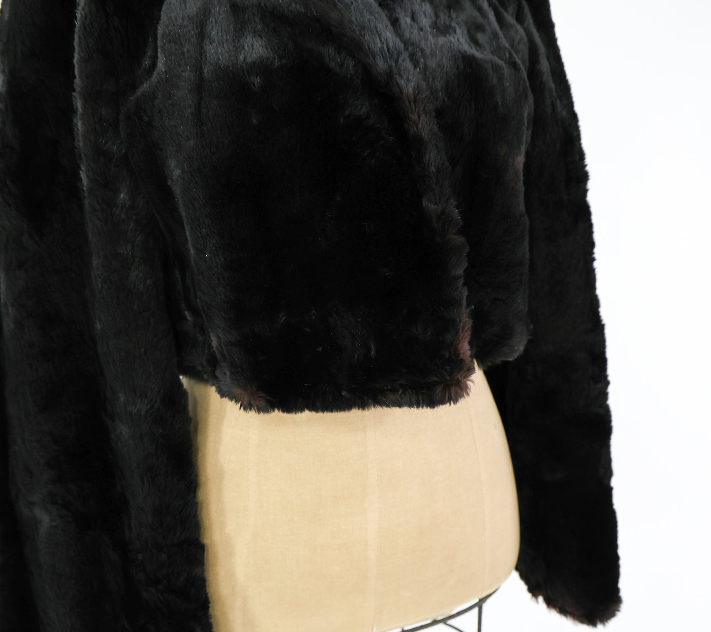 1940s Shirred Beaver Fur Coat, Medium