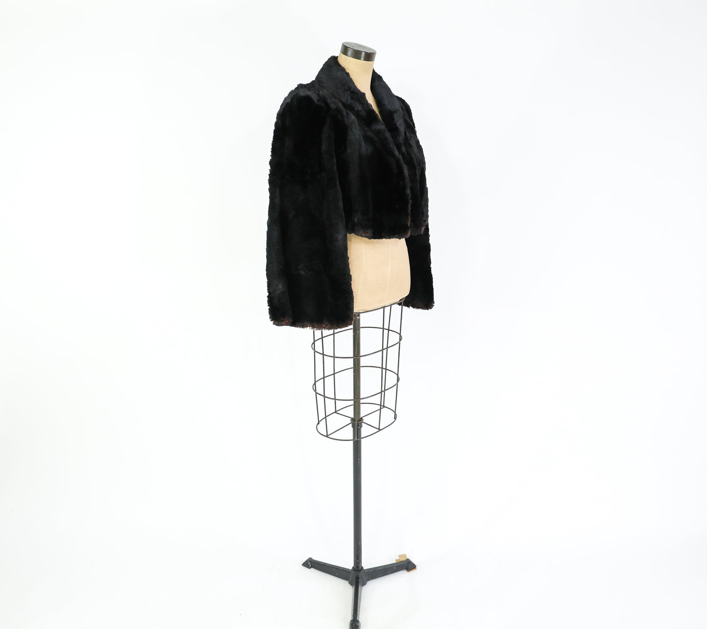 1940s Shirred Beaver Fur Coat, Medium