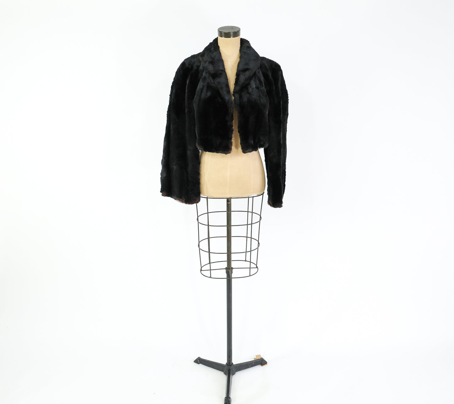 1940s Shirred Beaver Fur Coat, Medium