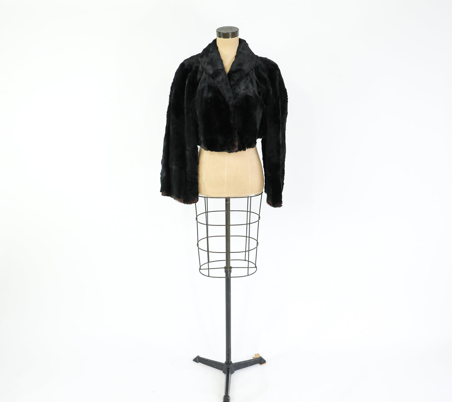 1940s Shirred Beaver Fur Coat, Medium