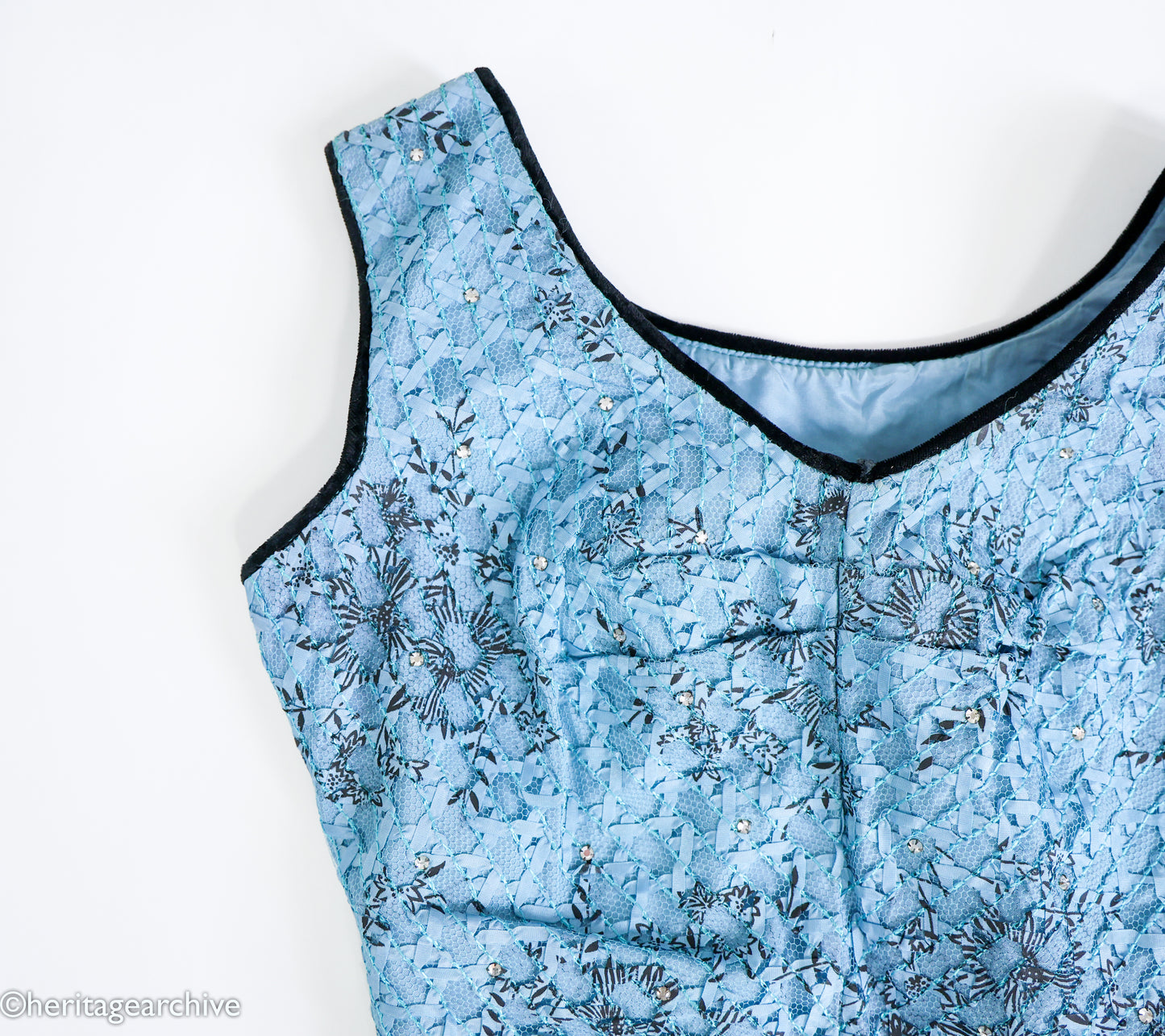 1950s Blue Lace Wiggle Dress, Extra Small Cocktail Dress