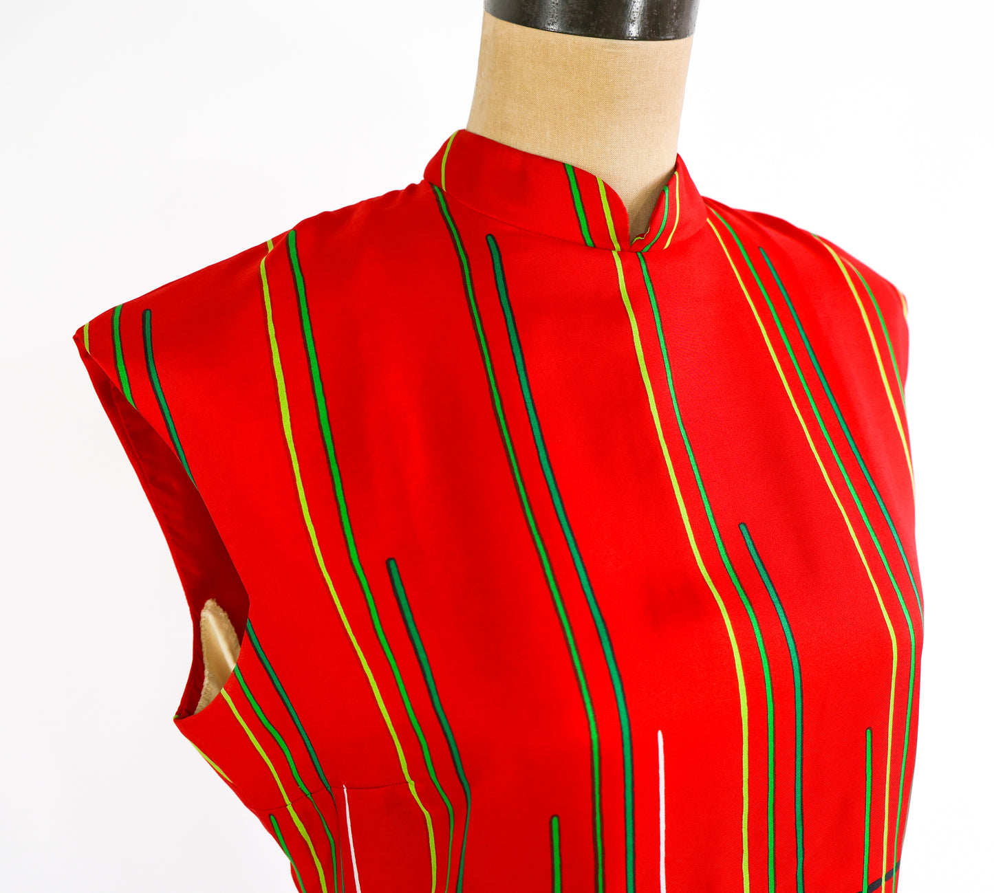 1970s Adele Simpson Red Silk Dress