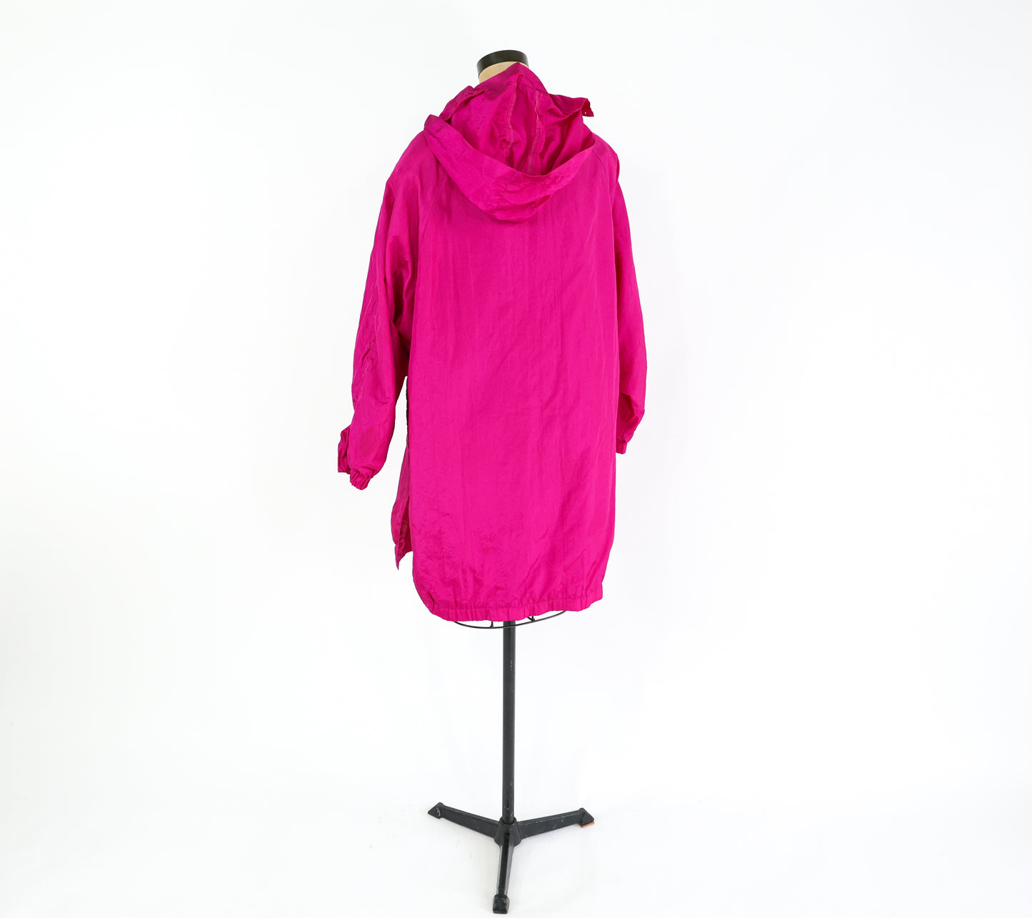 1980s Fuchsia Oversized Raincoat Rain Jacket, Extra Large