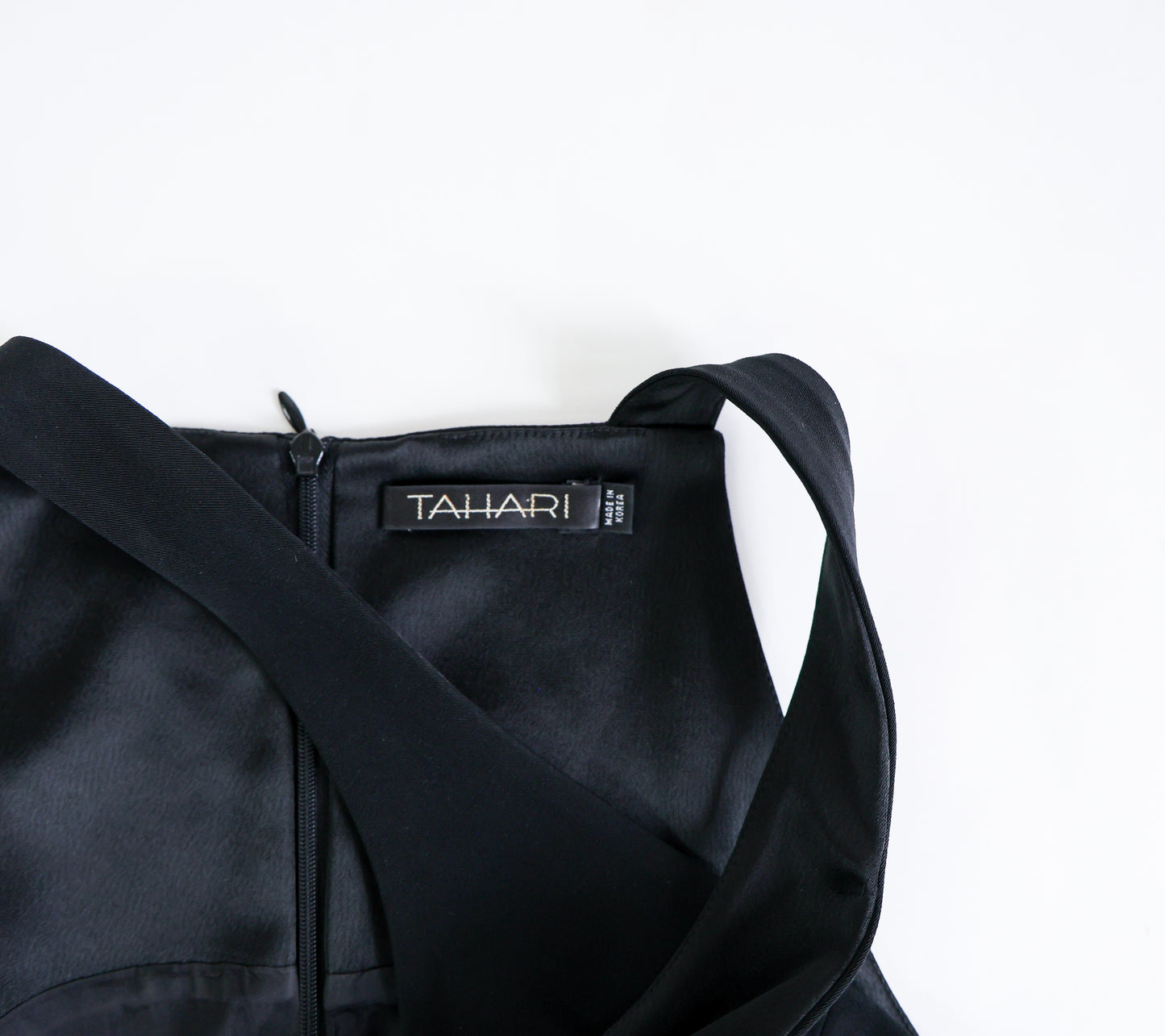 2000s Tahari Black Satin Jumpsuit, Extra Small