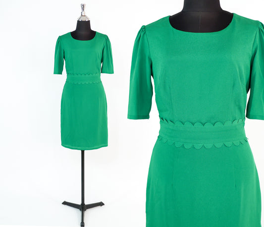 2000s Tahari Kelly Green Dress, Small