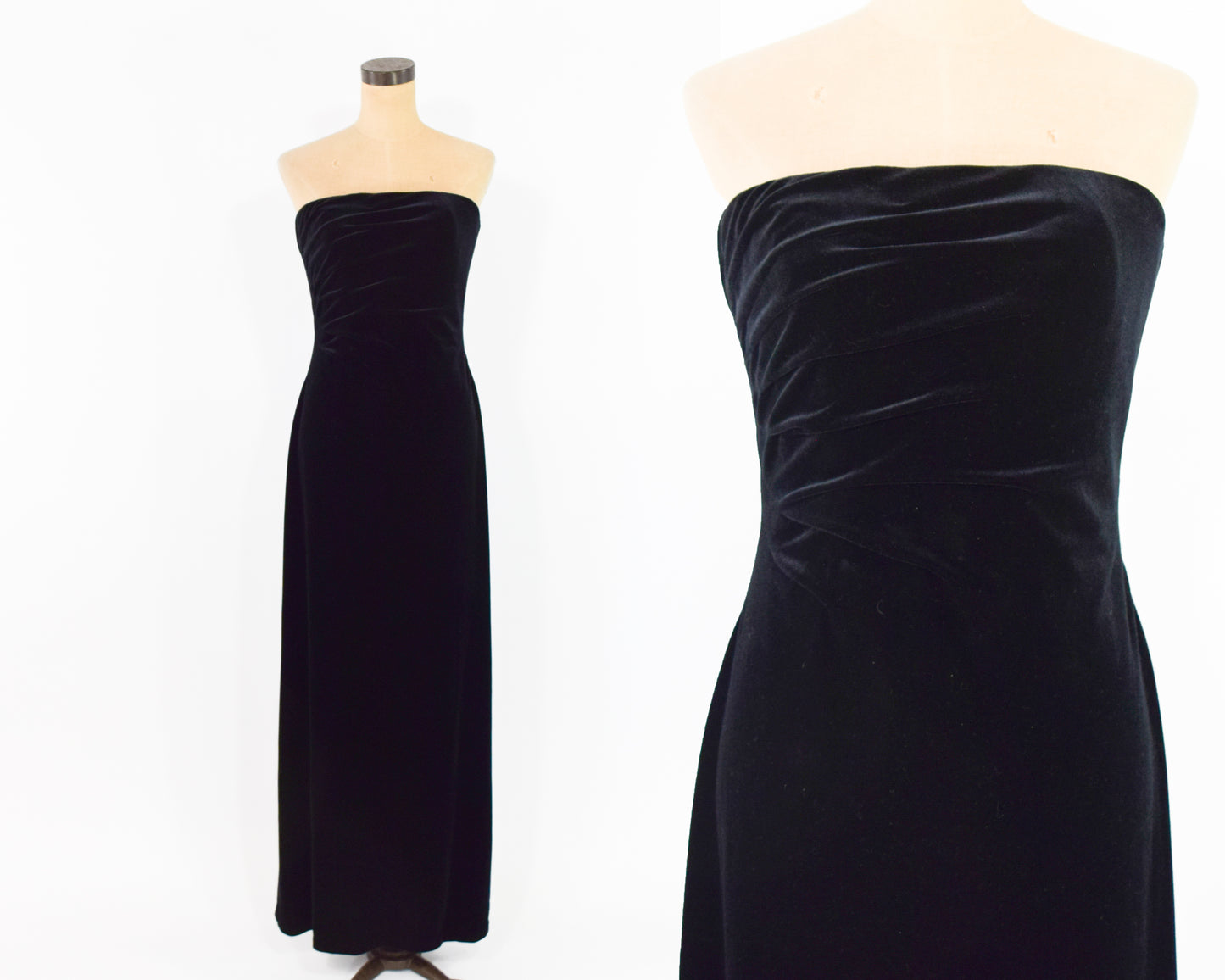 1990s Black Velvet Dress Medium