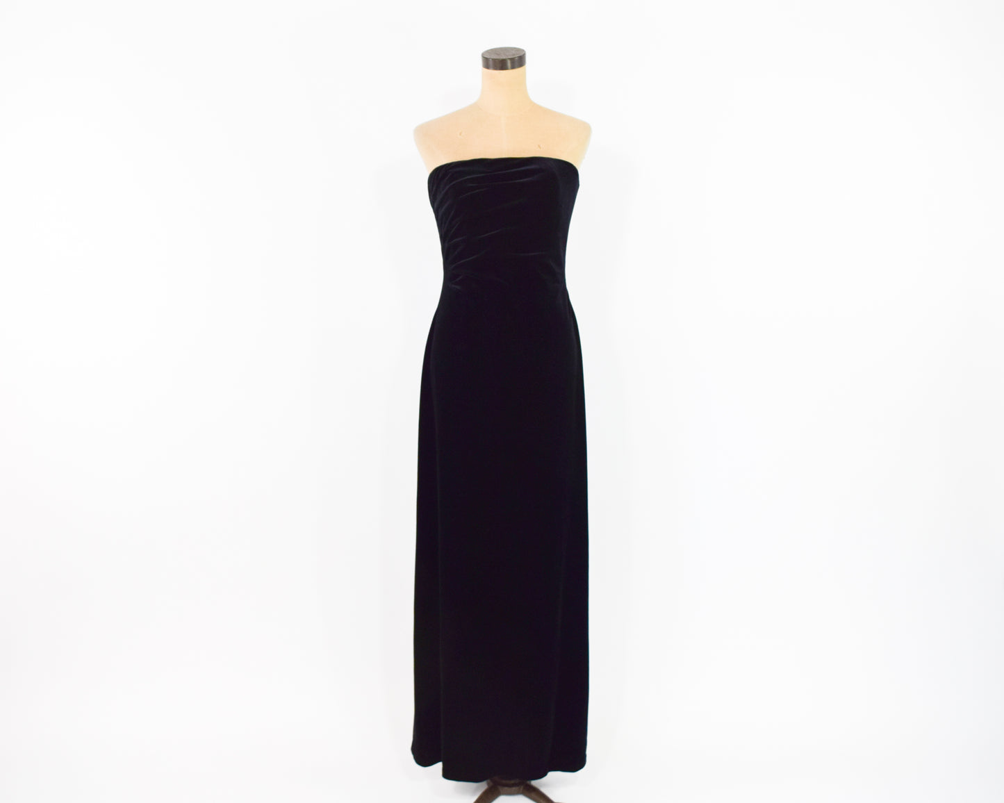 1990s Black Velvet Dress Medium
