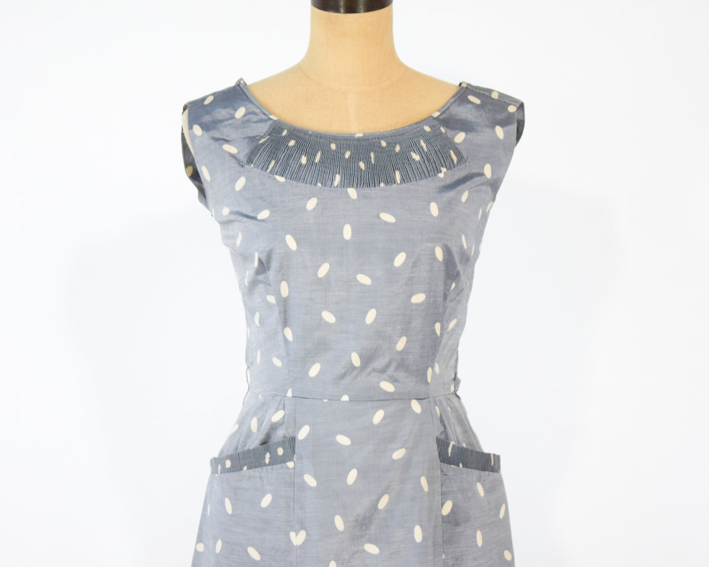 1940s Silver Dotted Dress & Jacket Set, Small