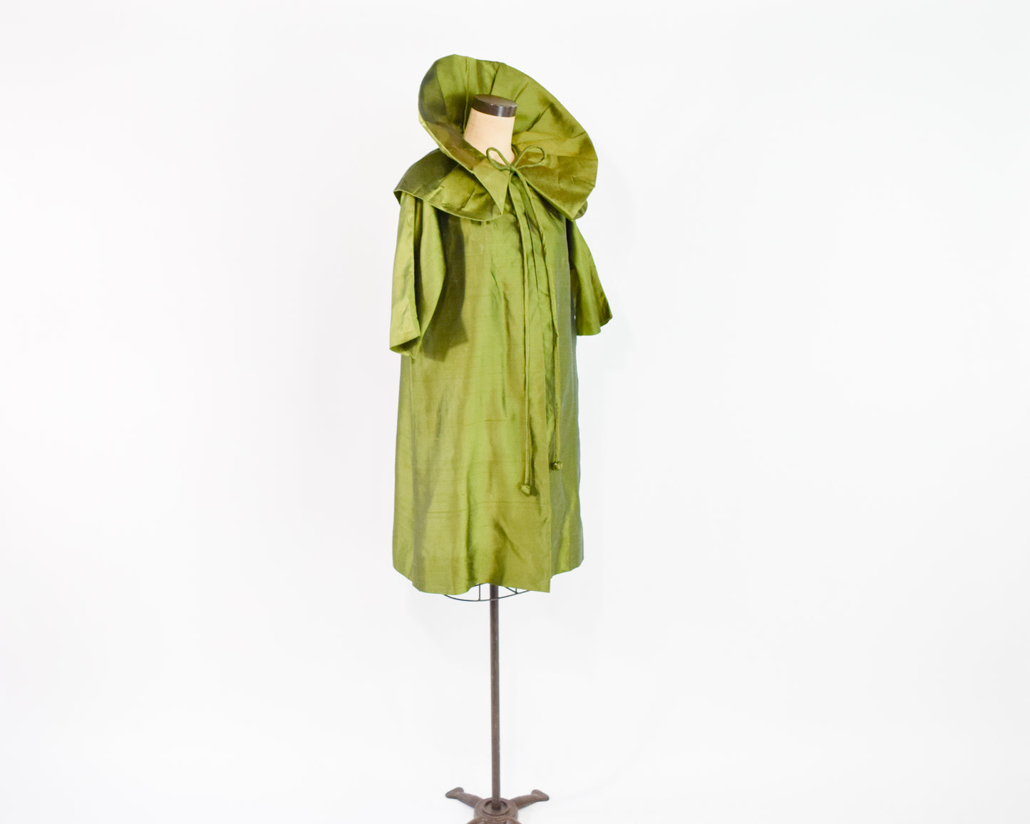 1950s Olive Green Silk Opera Coat