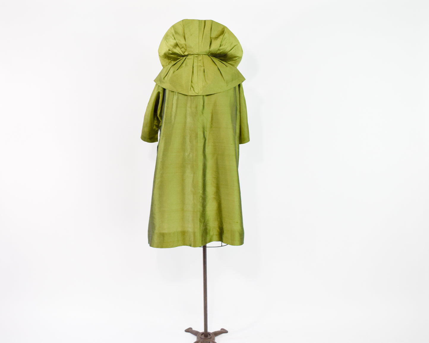 1950s Olive Green Silk Opera Coat