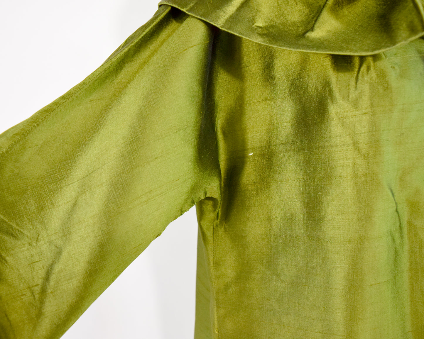 1950s Olive Green Silk Opera Coat