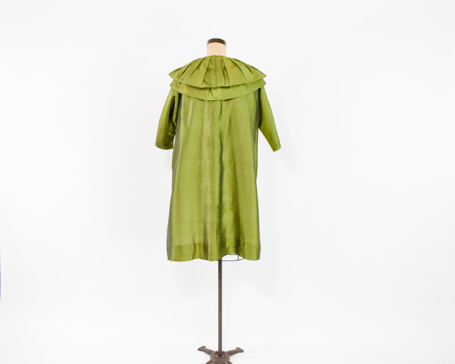 1950s Olive Green Silk Opera Coat