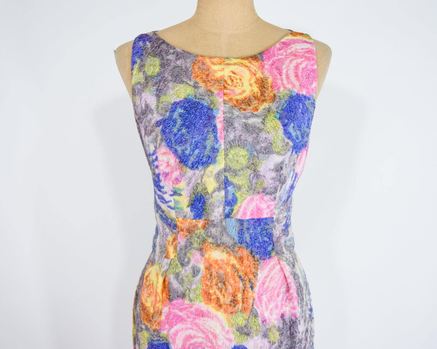 1960s Colorful Backless Evening Dress, Small