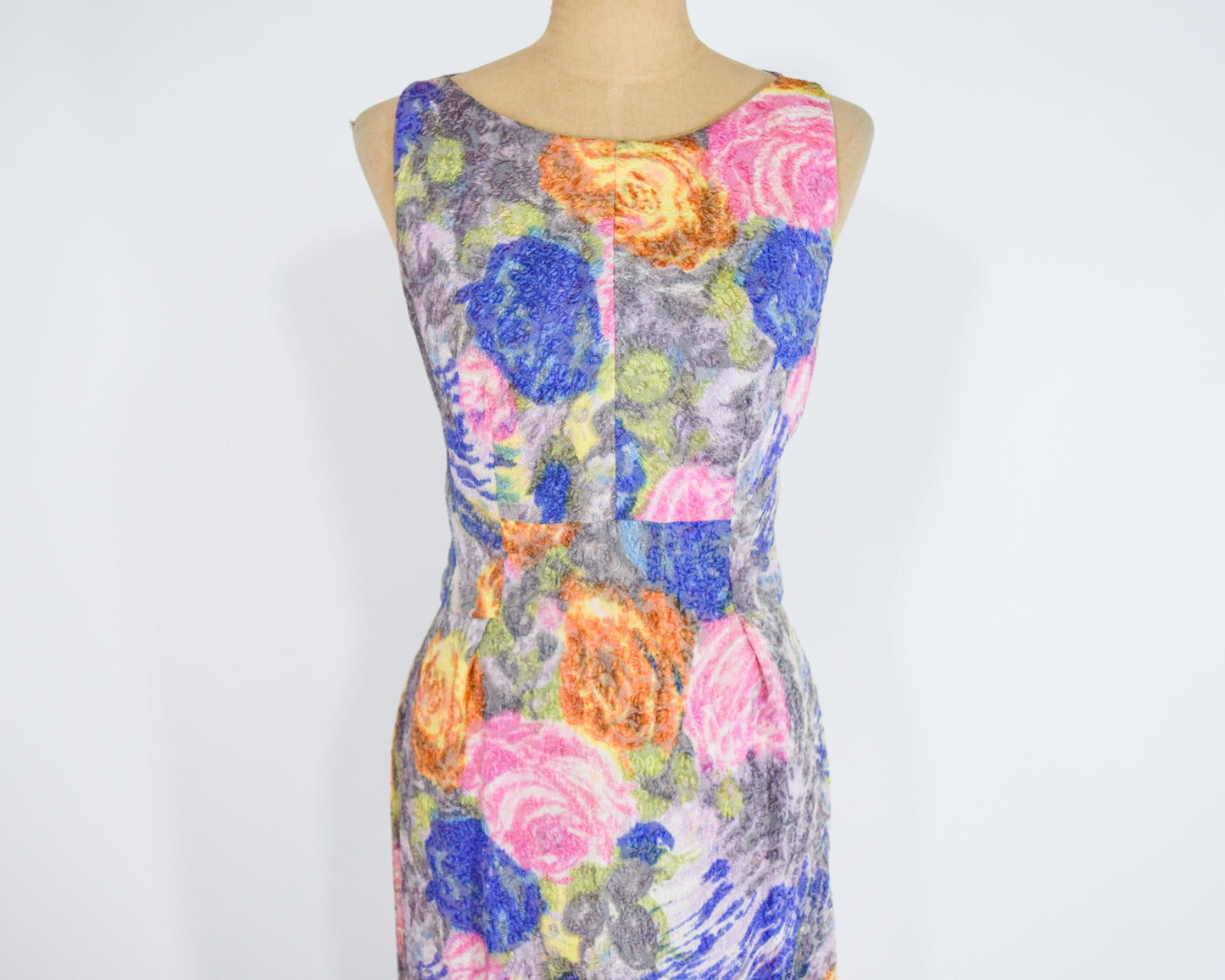 1960s Colorful Backless Evening Dress, Small