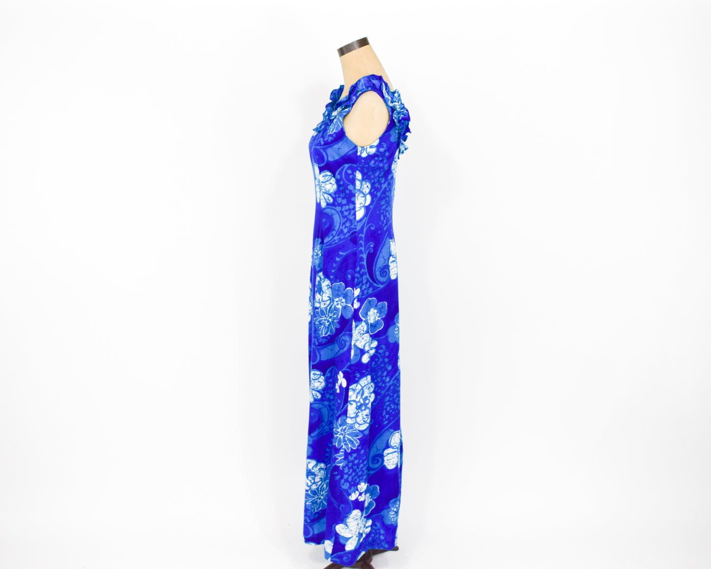 1960s Blue Hawaiian Dress, Small