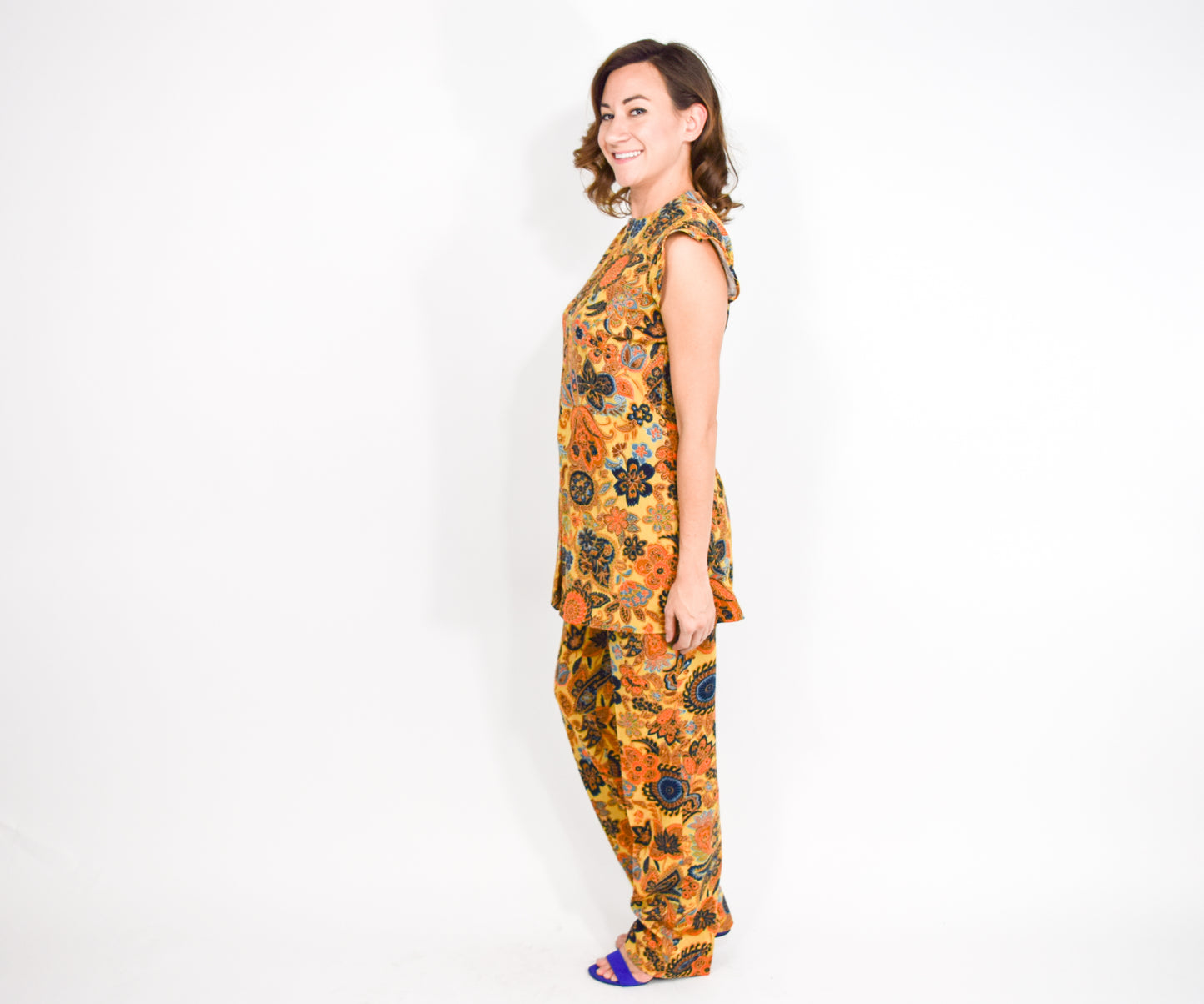 1970s Tunic Top & Pants Set, Medium