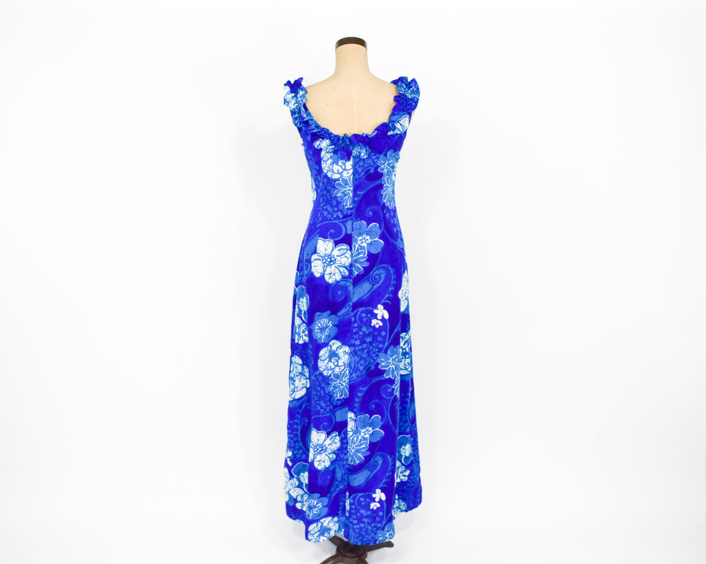 1960s Blue Hawaiian Dress, Small