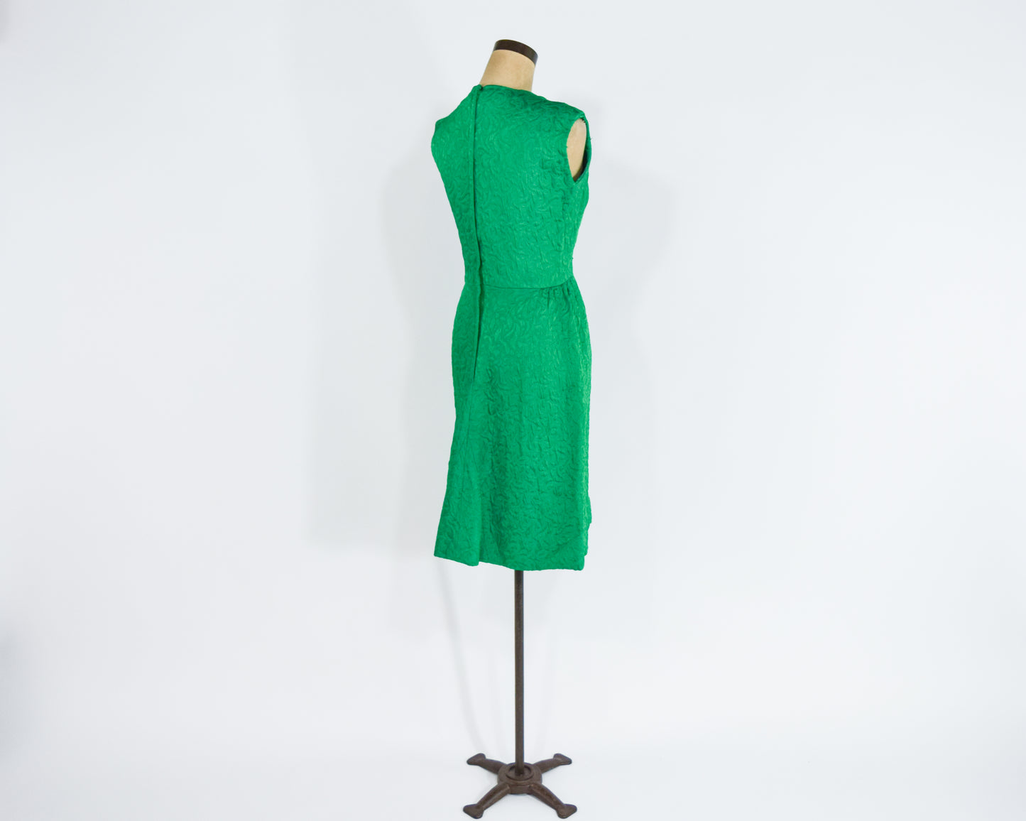 1960s Green Brocade Party Dress, Small