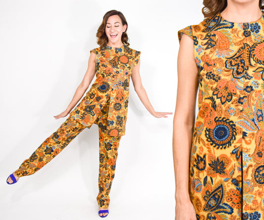 1970s Tunic Top & Pants Set, Medium