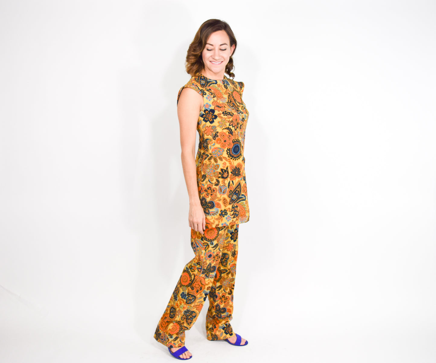 1970s Tunic Top & Pants Set, Medium