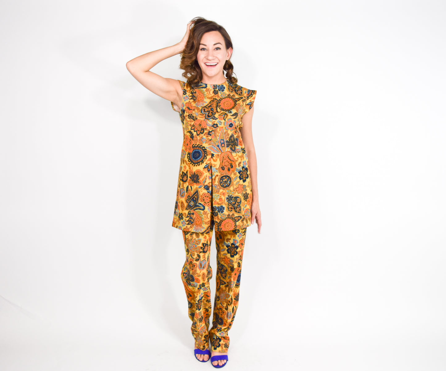 1970s Tunic Top & Pants Set, Medium