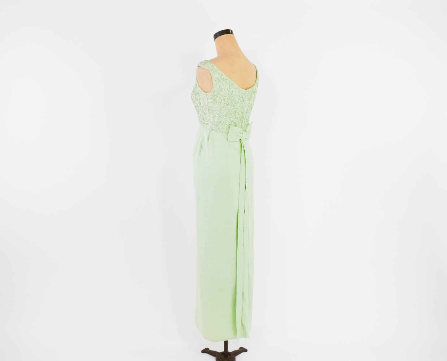 1960s Mint Green Lace Dress, Small