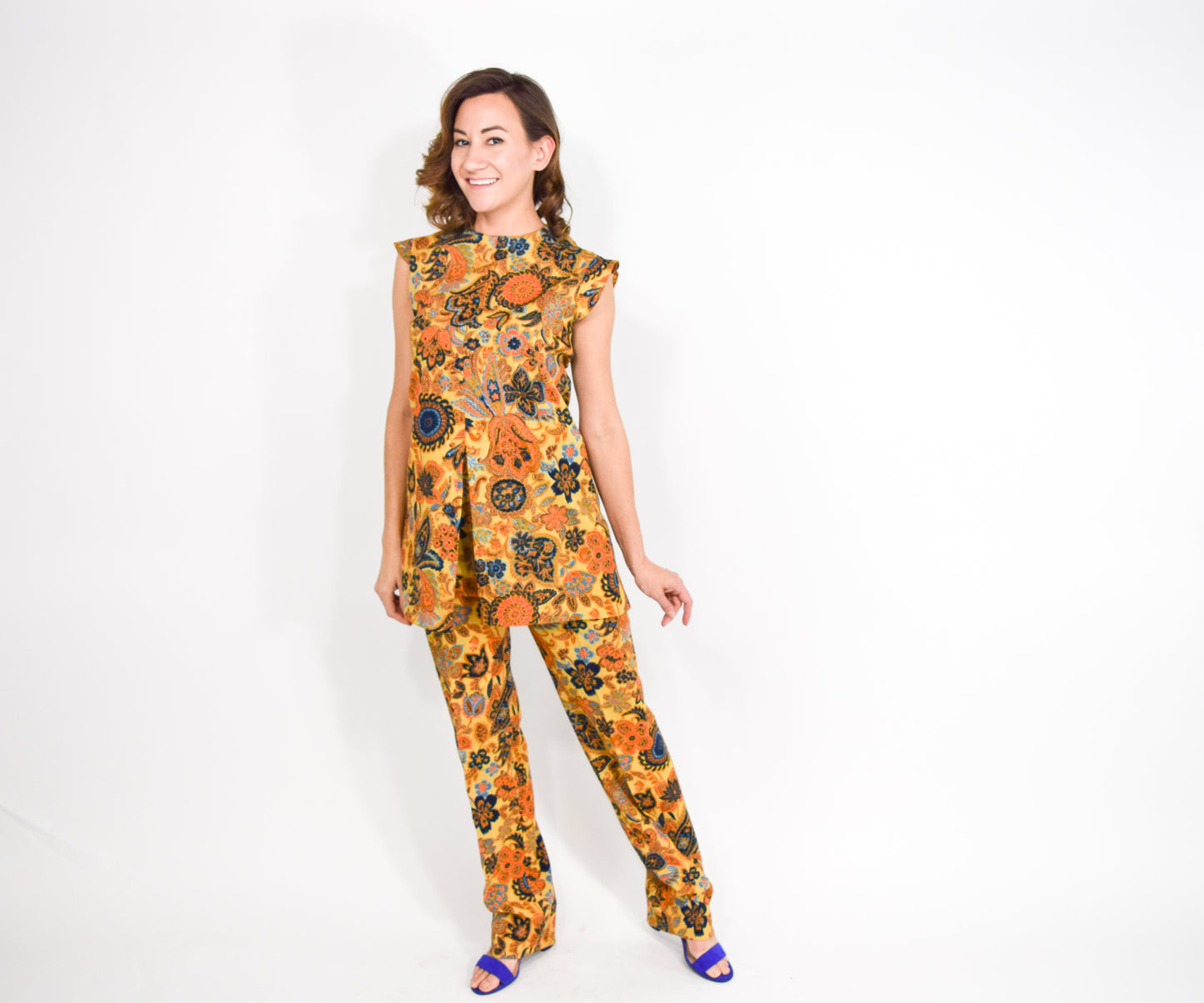 1970s Tunic Top & Pants Set, Medium