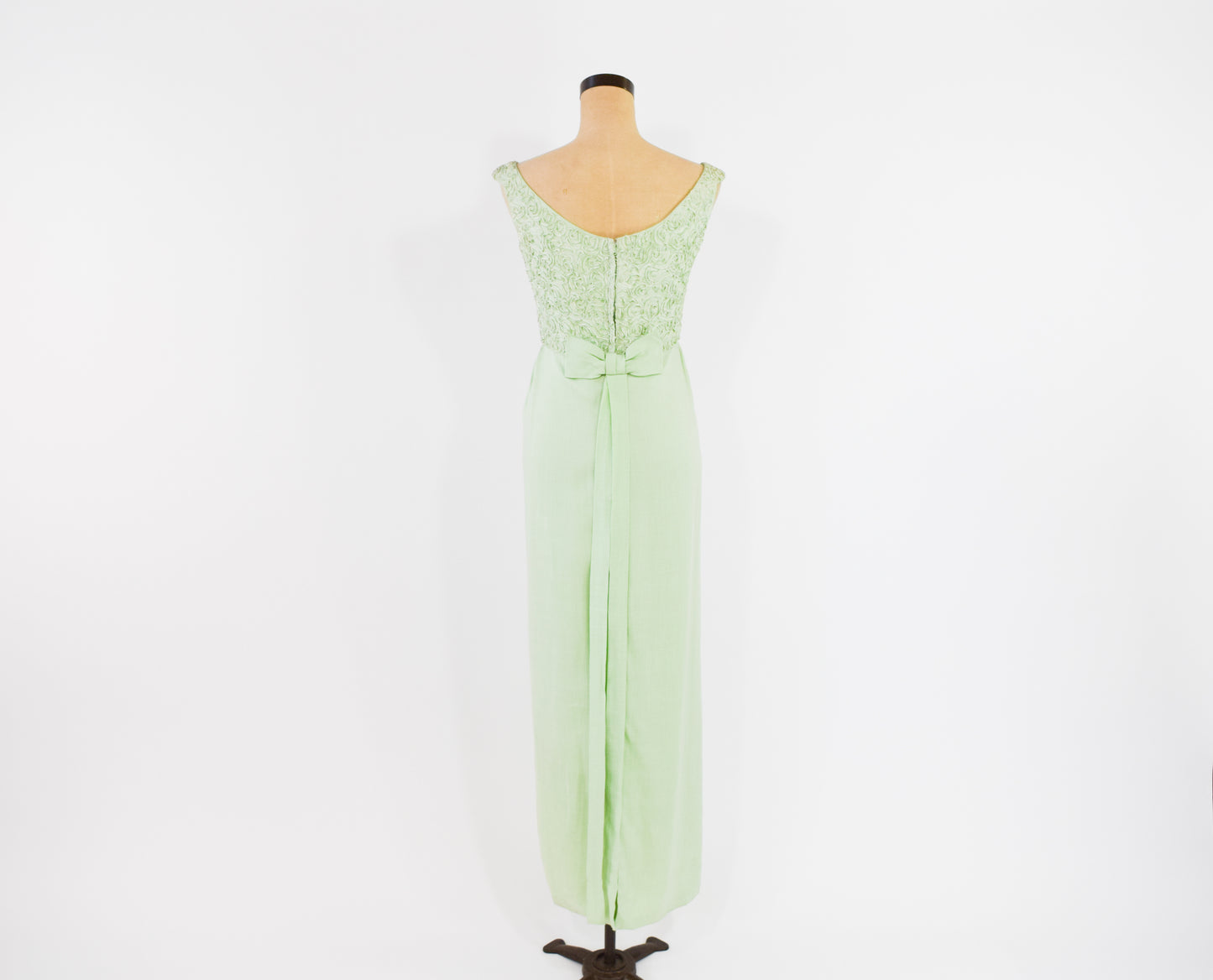 1960s Mint Green Lace Dress, Small