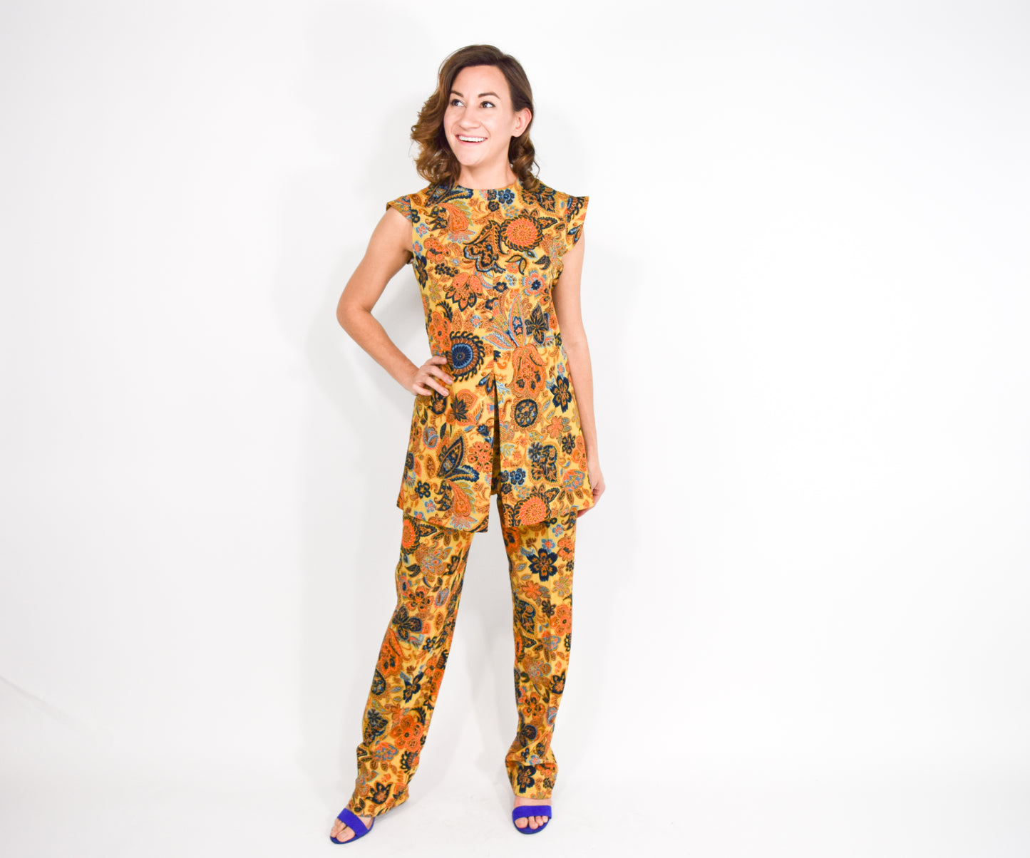 1970s Tunic Top & Pants Set, Medium