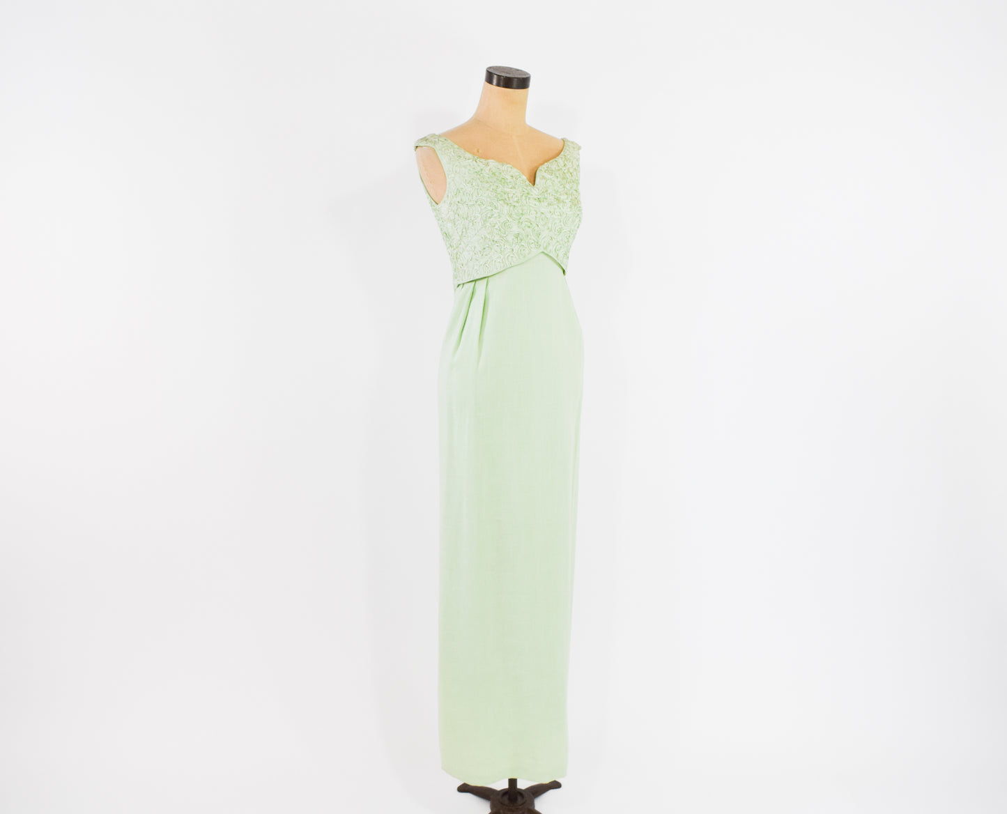 1960s Mint Green Lace Dress, Small