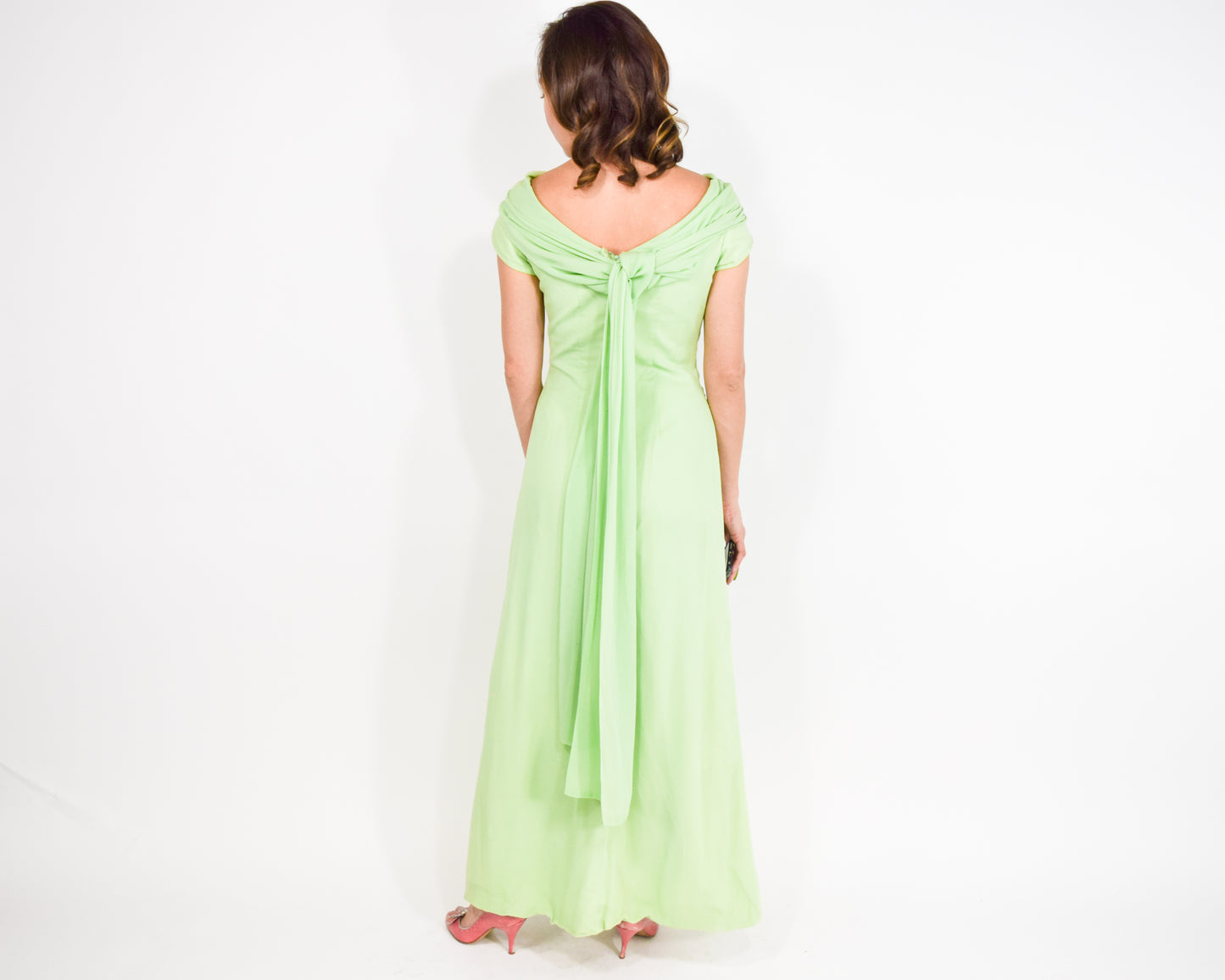 1960s Mint Green Evening Dress, XS