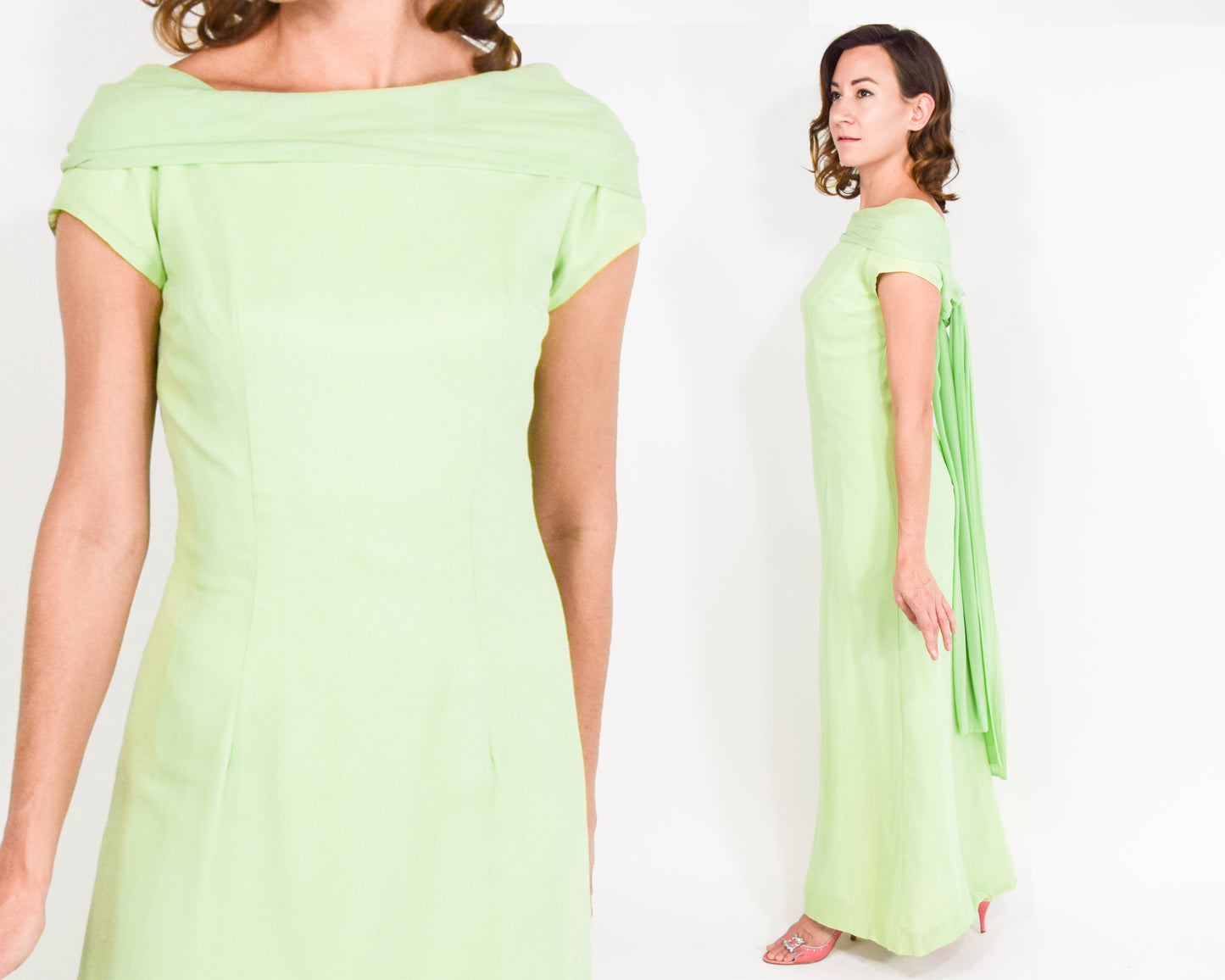 1960s Mint Green Evening Dress, XS