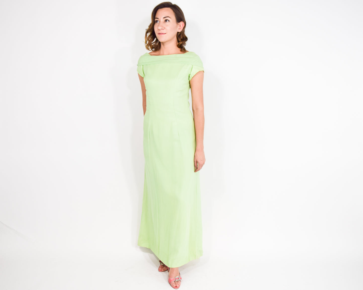 1960s Mint Green Evening Dress, XS