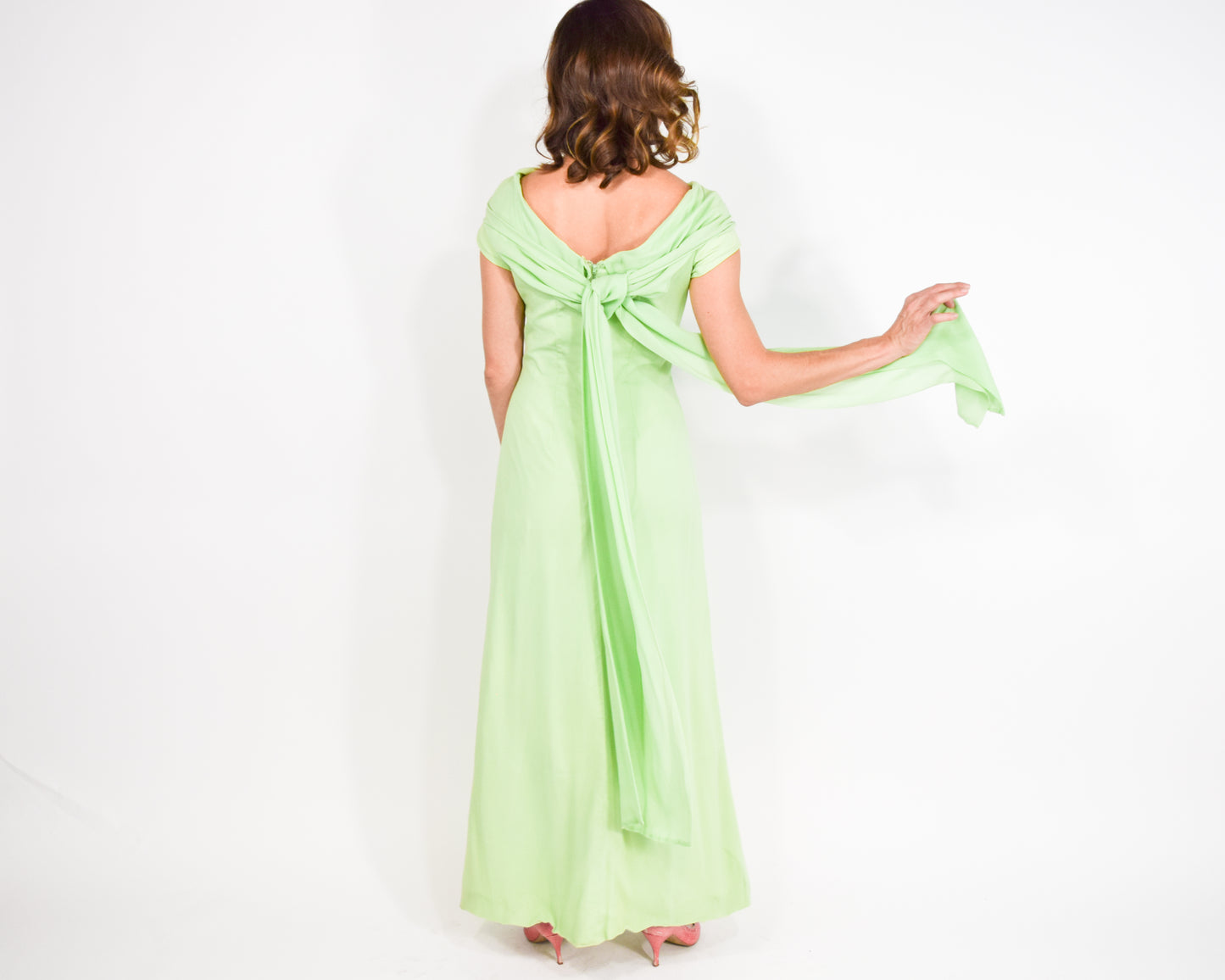 1960s Mint Green Evening Dress, XS