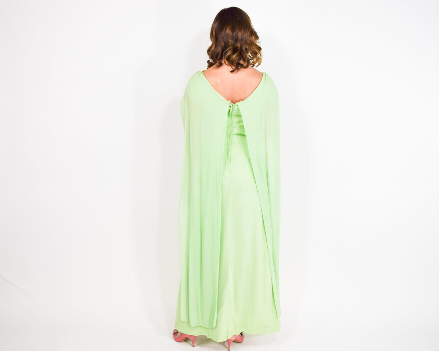 1960s Mint Green Evening Dress, XS