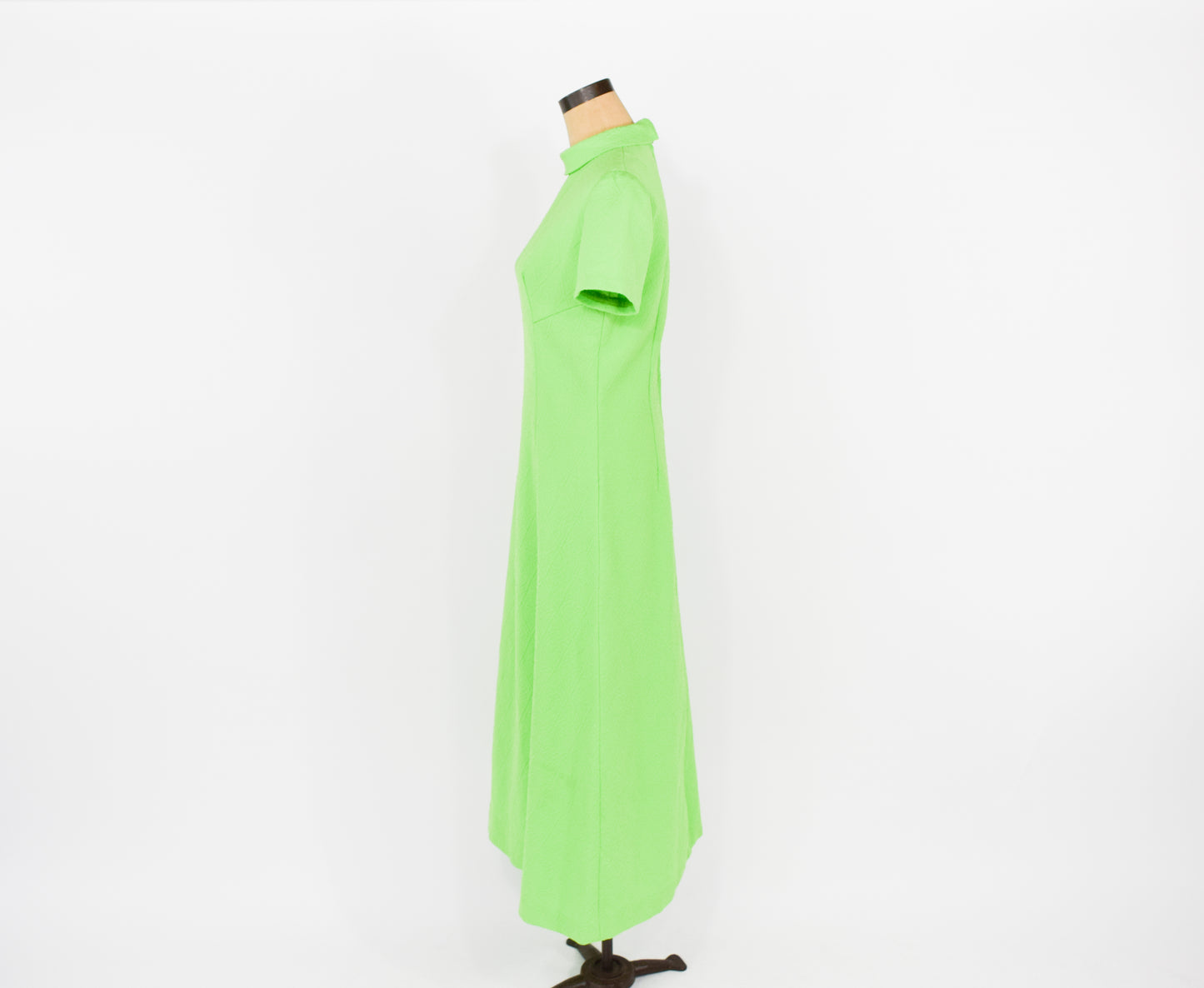 1970s Lime Green Maxi Dress, Large