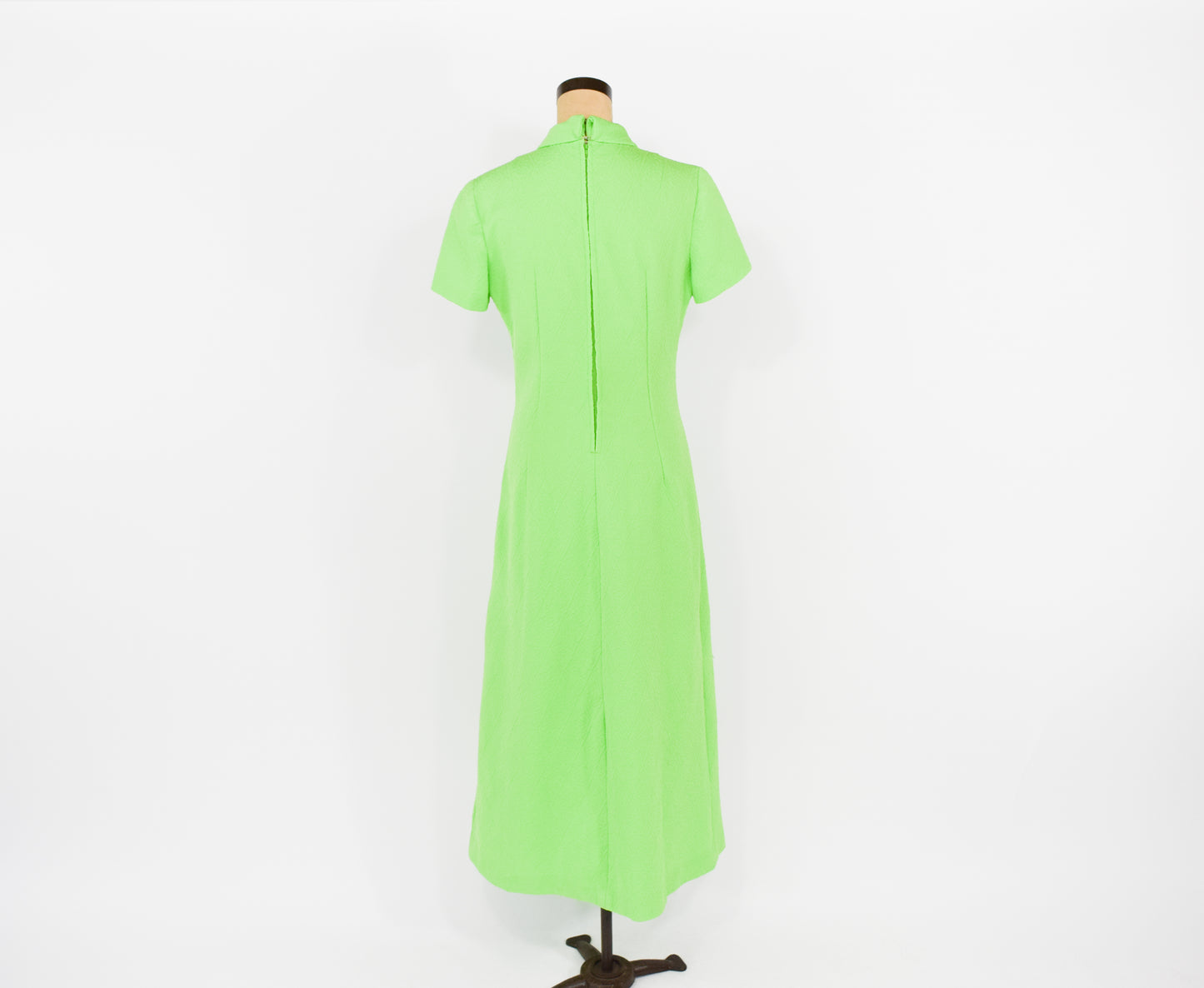 1970s Lime Green Maxi Dress, Large