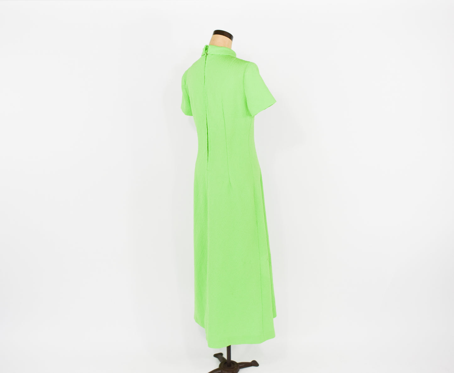 1970s Lime Green Maxi Dress, Large