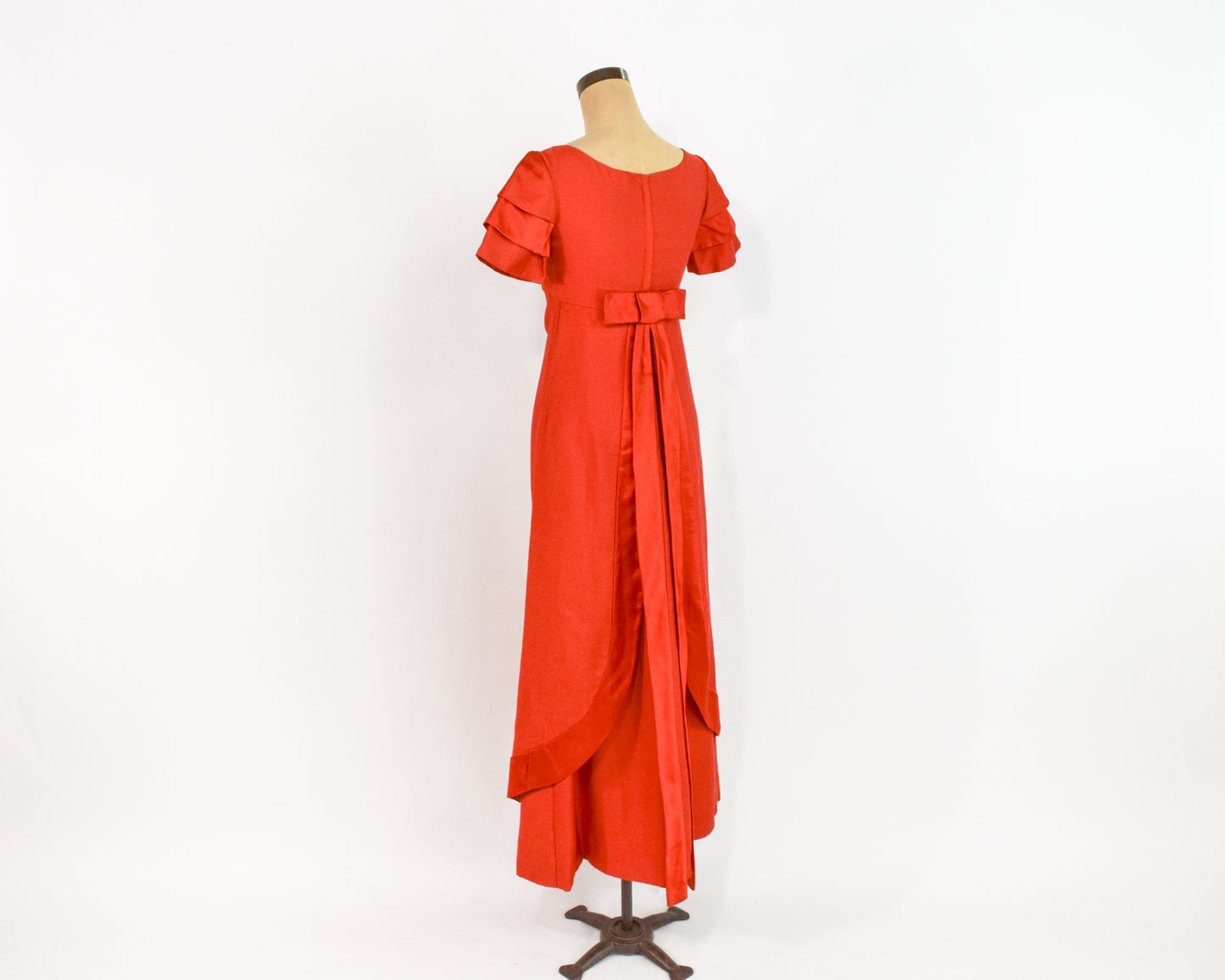 1960s Emma Domb Orange Evening Dress Small