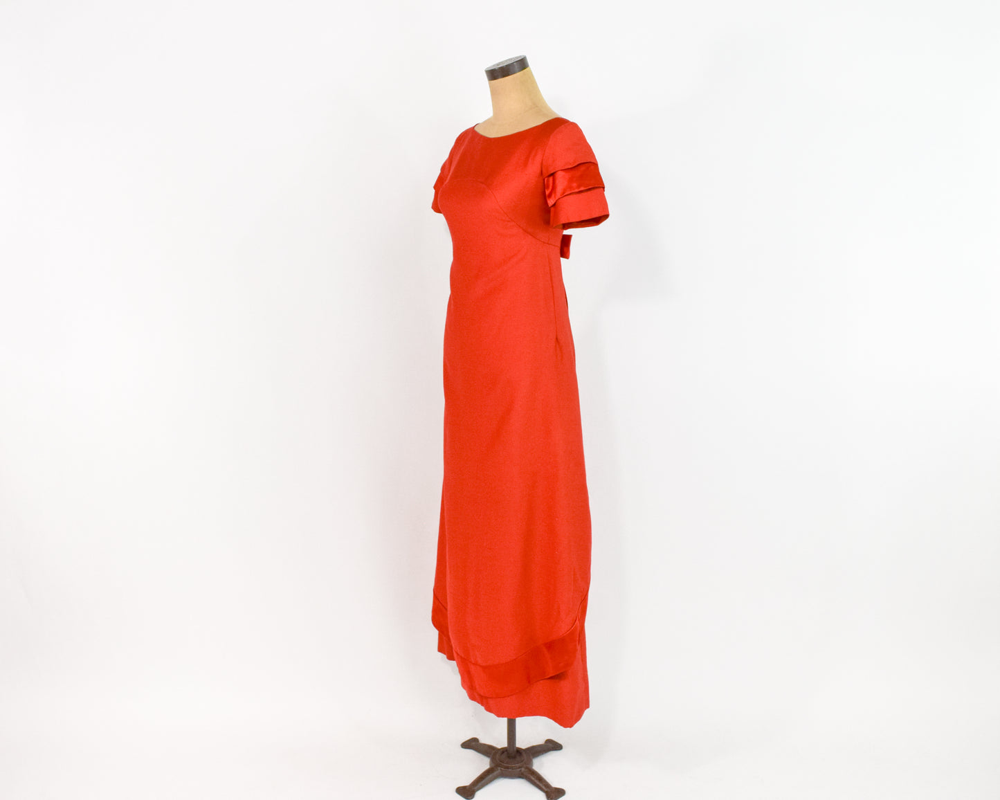 1960s Emma Domb Orange Evening Dress Small