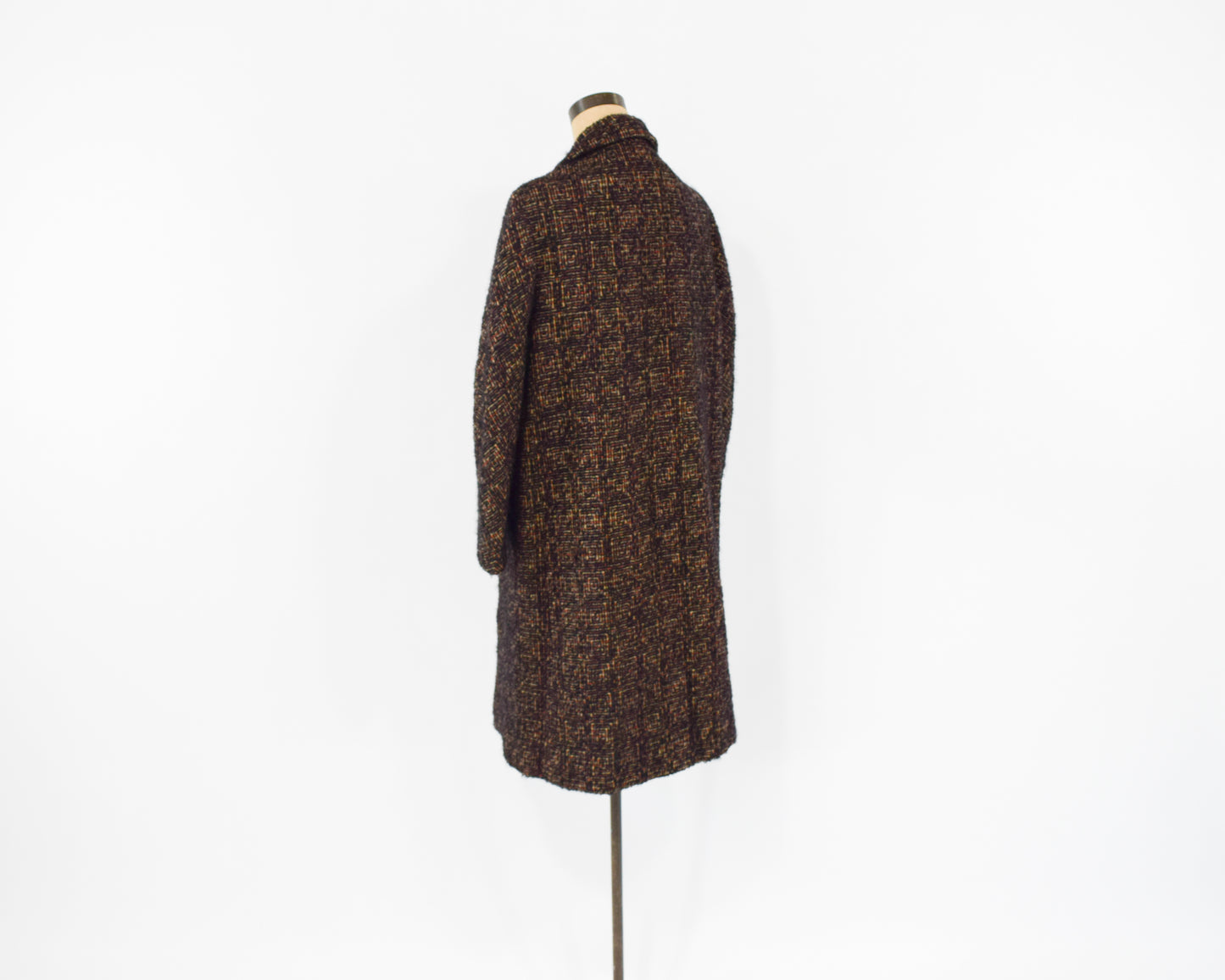 1960s Brown Wool Winter Coat Large
