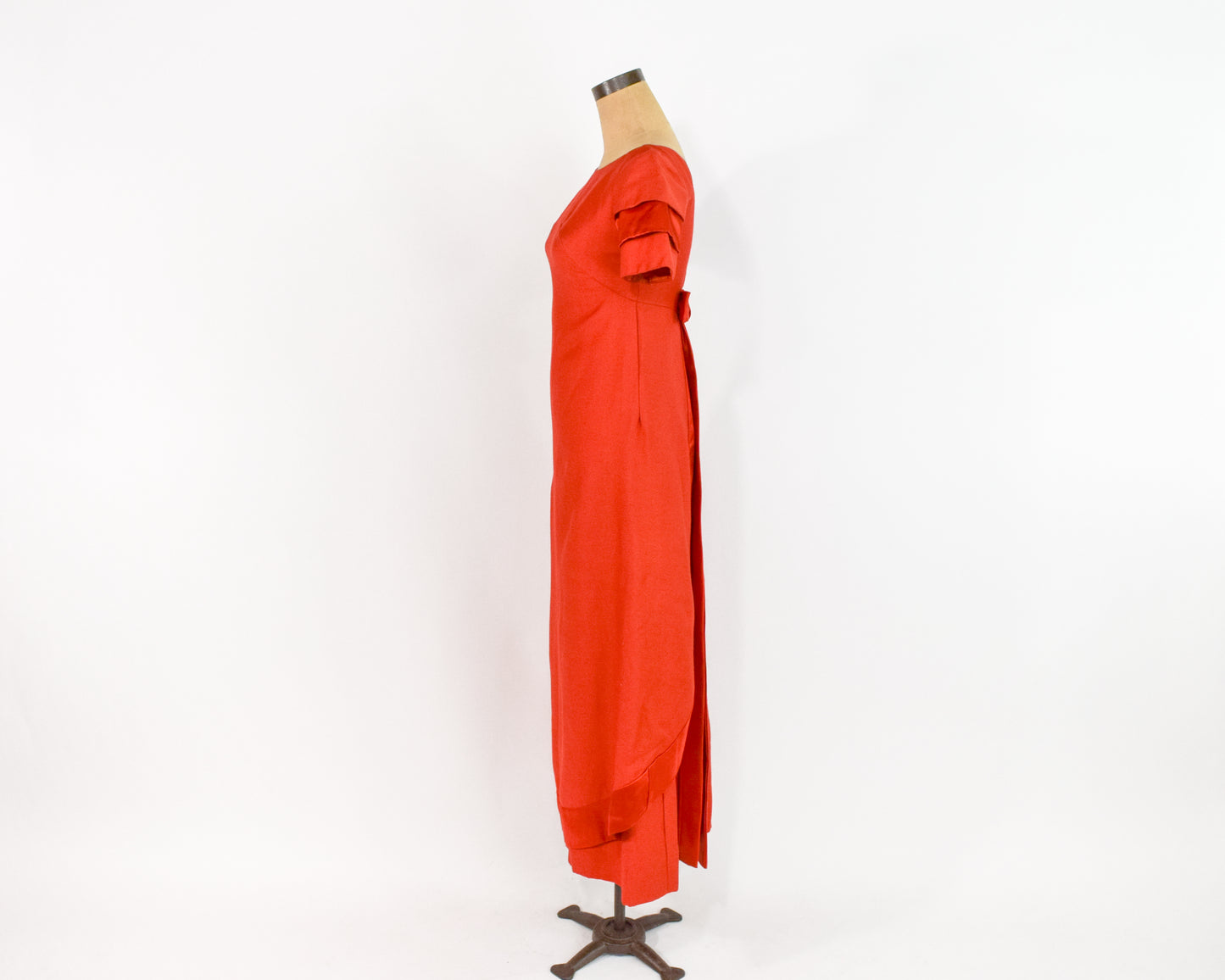 1960s Emma Domb Orange Evening Dress Small